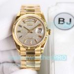 AAA Swiss Replica Rolex Day-Date 36mm BJ 2836 watch Full Iced Dial with Yellow Gold